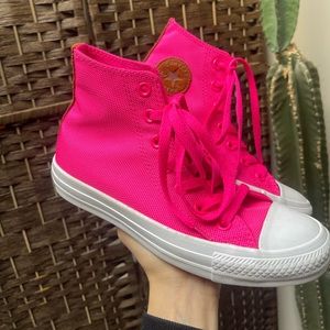 NWOT Bright Pink Converse All Star High Top Sneakers